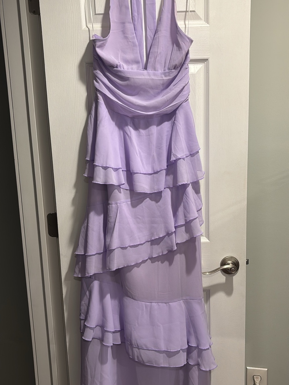 Hello Molly Lavender Tiered Ruffle Maxi Dress